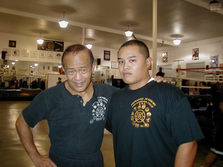 Guro Dan Inosanto & Guro Joe at the Inosanto Academy on Manchester, 2003