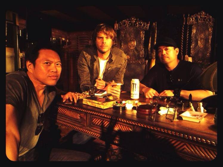 Tuhon Raf, Deeks and Tuhon Carl on the set of NCIS: LA