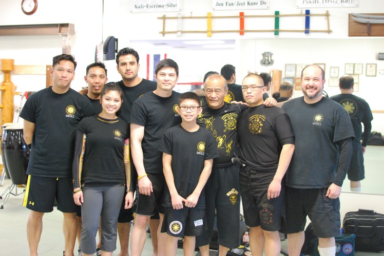 Guro Ervin Quintin, his son and the Impact Crew, along with Guro Dan Inosanto and myself.